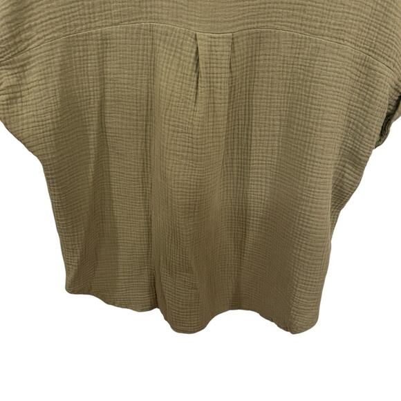 GREATHE Women's Olive Green Cotton Button Down Shirt Size L - Picture 8 of 11
